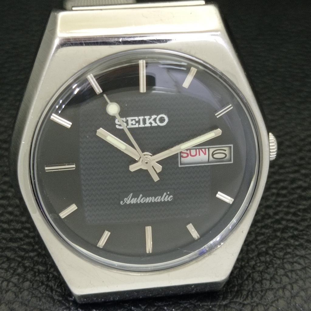 VINTAGE SEIKO AUTOMATIC JAPAN 6309A MENS BLACK COLOR DIAL WATCH a701342-5 R206a-a701342
