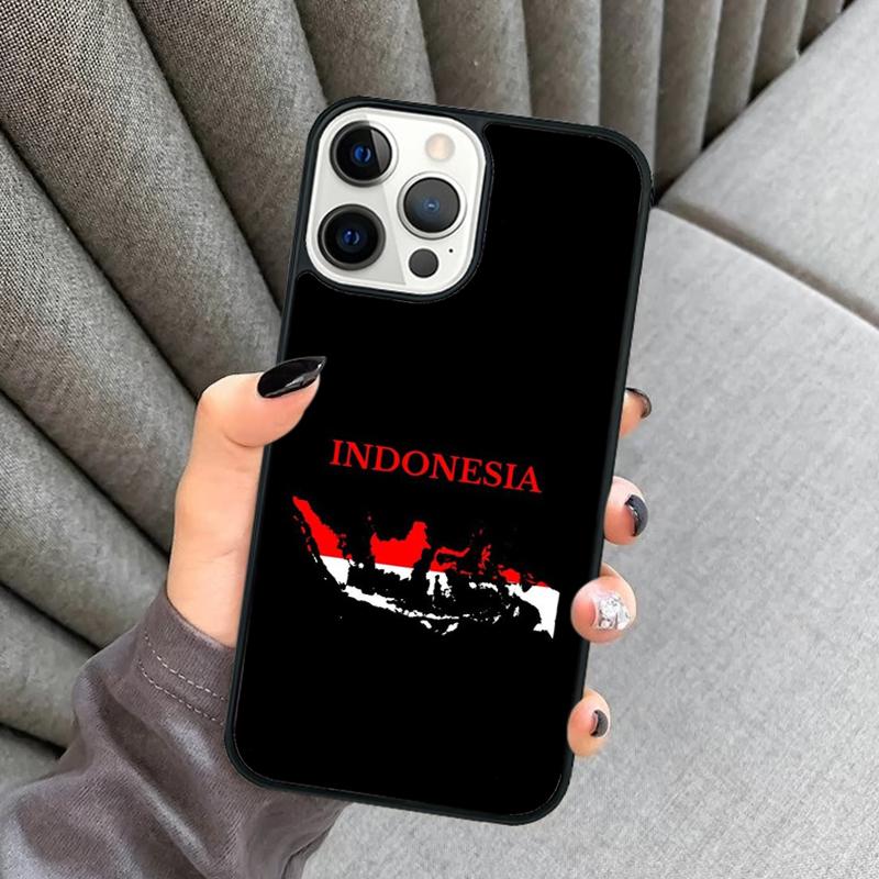 Indonesia Flag Phone Case For iPhone 17 Air 16 16e 15 13 14 Pro Max 11 12 Plus 2022 MAX Shell Cover coque