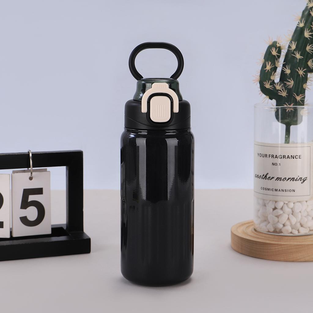 High-value double drinking cup 316 stainless steel double-layer vacuum straw thermos cup will carry a ring sports kettle