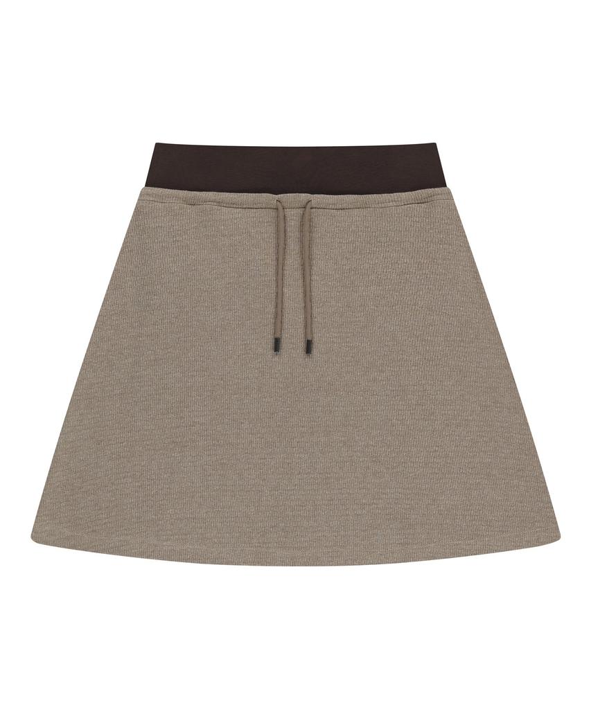 Koiseio038 038 Mini Waffle A-Line Skirt Cappuccino