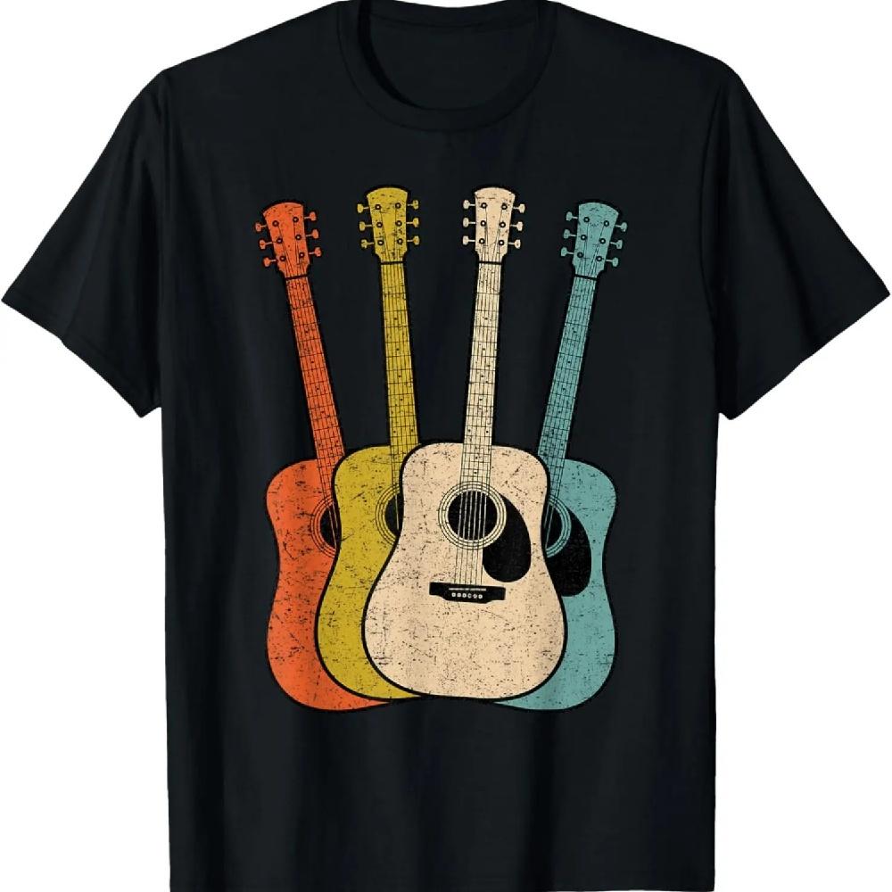 

Ретро Акустическая Гитара Винтажный Гитарист Крутая Музыка Графическая Футболка XXXXXL чёрный