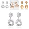 Trendy Geometric Alloy Earrings Stylish Irregular Design Fashion Jewelry For Women