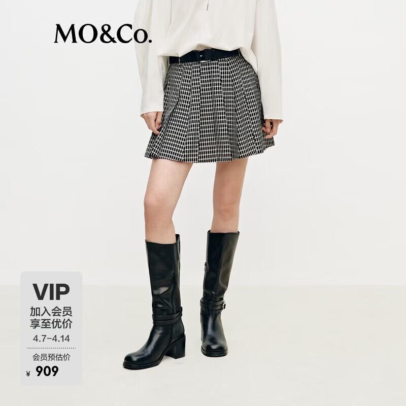 

МО&Ко. Клетчатая мини-юбка А-силуэта с высокой талией XS