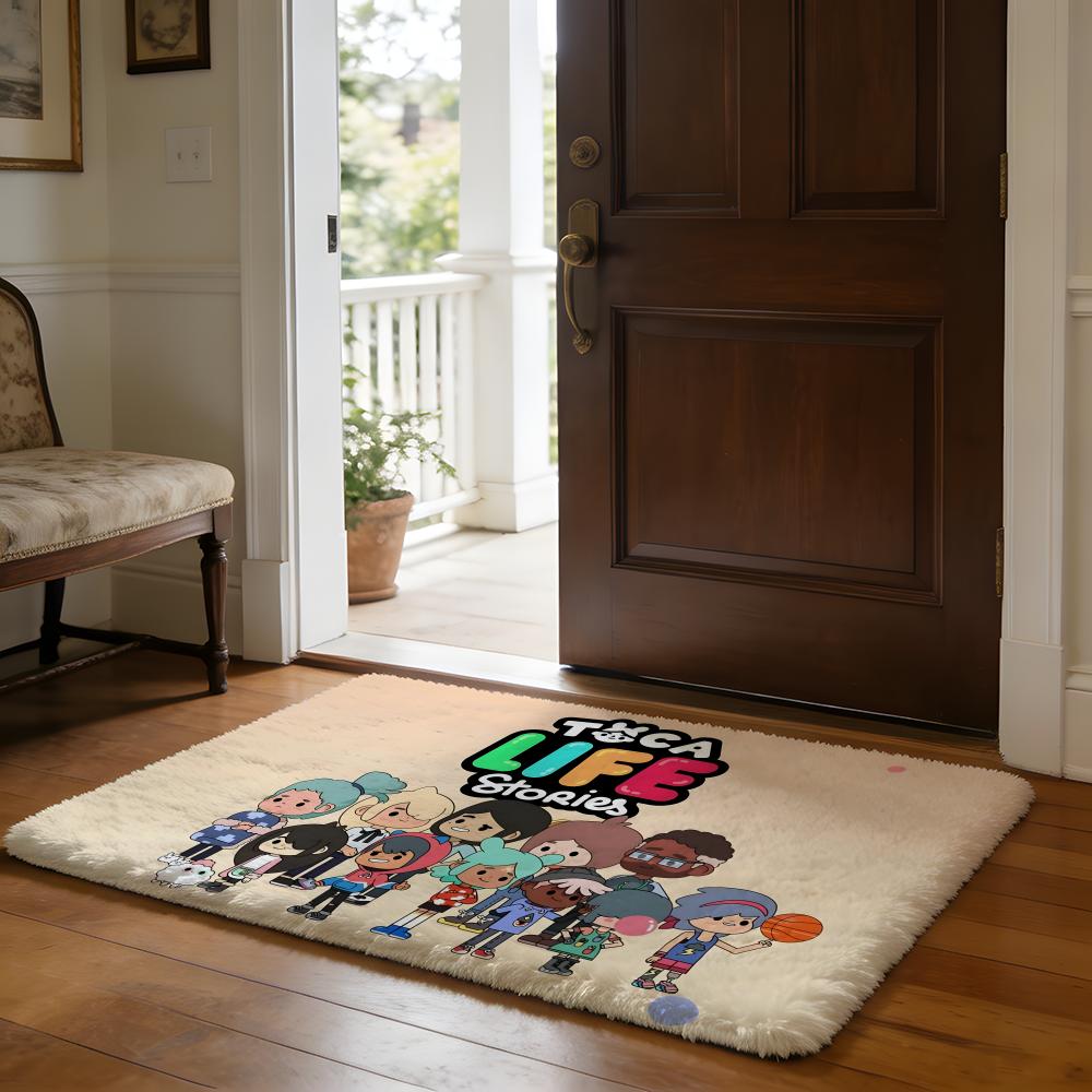 Toca LLife World Game Floor Mat Soft Flannel Absorbent Mat Non-Slip Rug Home Bedroom Bathroom