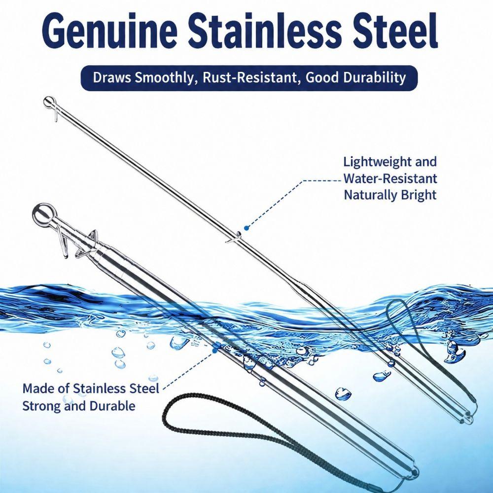 1/1.2/1.6/2.0/3.0m Guide Flag Pole Stainless Steel Handheld Flag Pole  Outdoor Guide