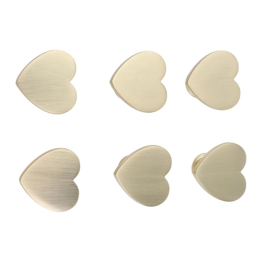 6PCS Heart Shaped Zinc Alloy Knobs for Cabinets Drawers Closets Includes Screws for Simple Installation on Furniture
