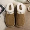 Warm Plush Thick Bottom Outdoor Slippers Women 2025 Winter Chunky Platform Wedge Heel Non Slip Indoor Slippers Furry House Shoes