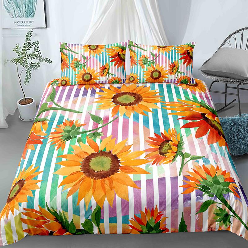 High-End Premium 3D Colorful Flowers King Quen Double Soft Duvet Cover Floral Beding Set Women Comfortable Quilt Cover Black Warm Comforter Cover