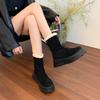 Winter Plush Women Short Boots Fashion Platform Thick Heel Ankle Booties Autumn Winter Keep Warm Shoes  New