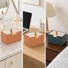 Dustproof PU Leather Desktop Storage Box Lined Interior with