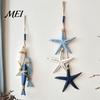 Handmade Hanging Wall Art 1/2Pcs Bohemian Wooden Starfish Decoration, Fish Ornament, Entryway Decorations Coastal Nautical Pendant for Home