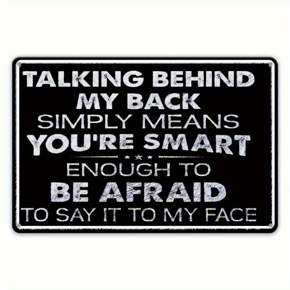 D PC Behind You Funny Wall Sign Black White Bold Text Home Decor for Bedroom Bathroom Man Cave Unique Gift for Men
