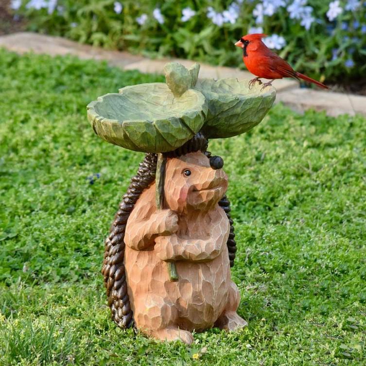 Grenzüberschreitende Gartendekoration: Waschbär & Vogel Harzfigur Wasserornament