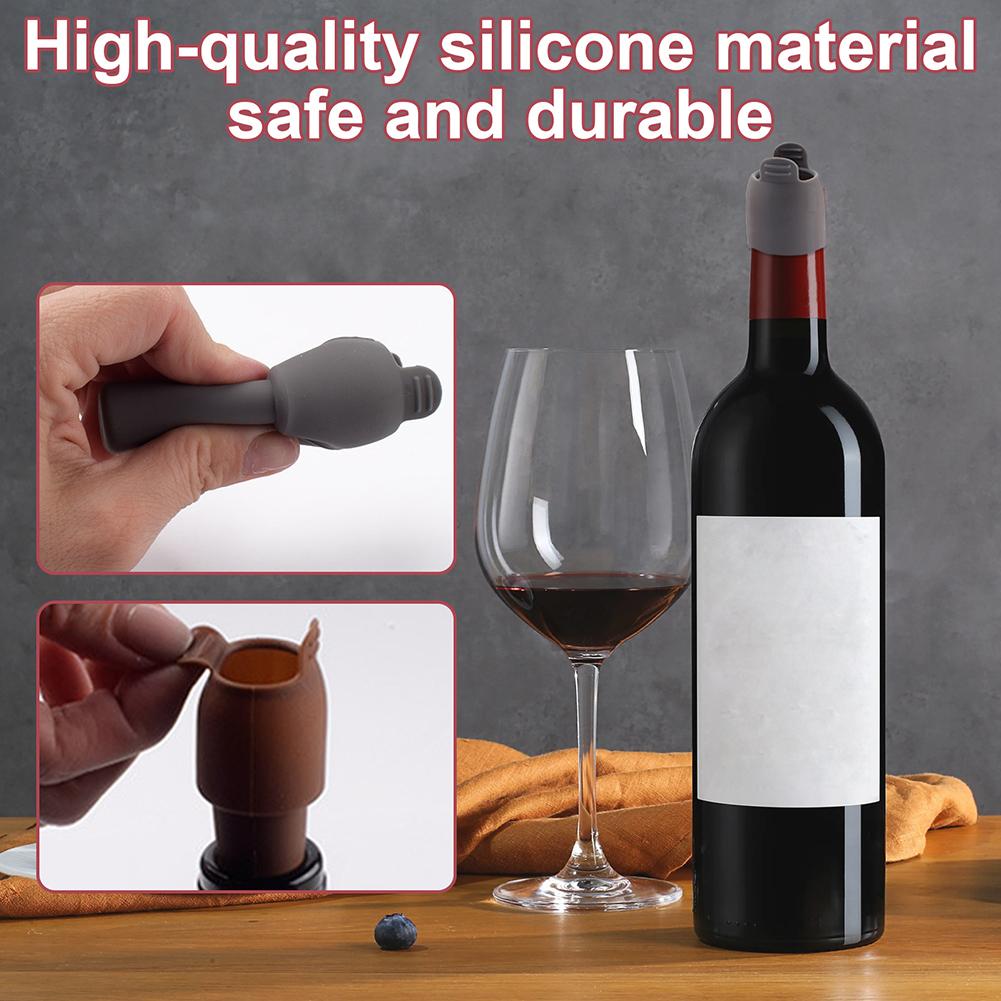 Silicone Wine Stoppers for Wine Bottles Reusable Wine Stoppers Beer Stoppers for Champagne Beer Home Kitchen Bars