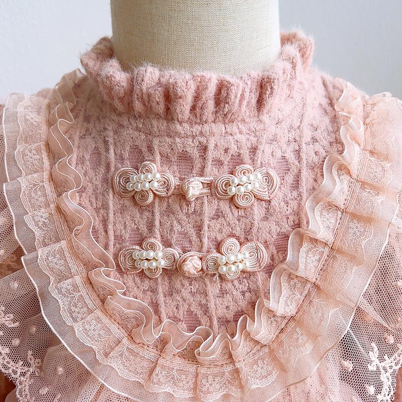 Girls' Winter Princess Lace Dress - Chinese Style Birthday Outfit (GC0392)