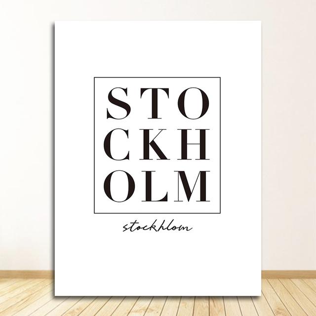 And White Pictures for Living Room Home Decor Modern New York London Paris City Wall Art Landscape Posters and Prints Black