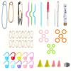 52pcs/set Complete Knitting Crochet Accessories Kit with Stitch Markers, Row Counter, Needles & Storage Box JXB