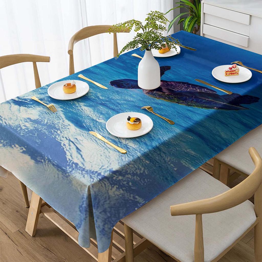 Ocean Series Polyester Tablecloth: European Style Dining & Festival Decor for Home and Hotel.