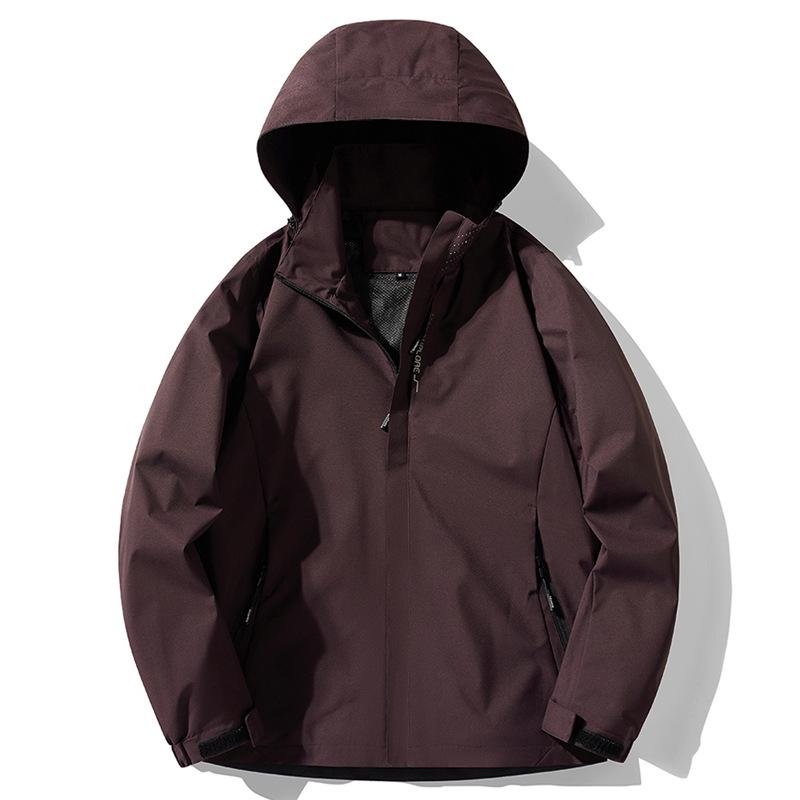 Grafitowa kurtka wiatrówka z polaru Xi: Wodoodporny, Wiatroodporny, Odpinany Płaszcz Jesienno-Zimowy 3 w 1