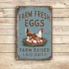 Vintage Farm Fresh Eggs Rustic Chicken Metal Sign 12x8 Inch Kitchen Wall Decor Aluminum Plaque