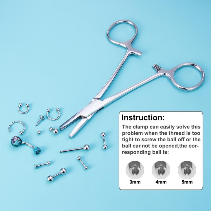 Stainless Steel Ball Holdings Pliers Tool for Body Piercing Practical Jewelry Pliers Unscrew Tight Ball for Designers