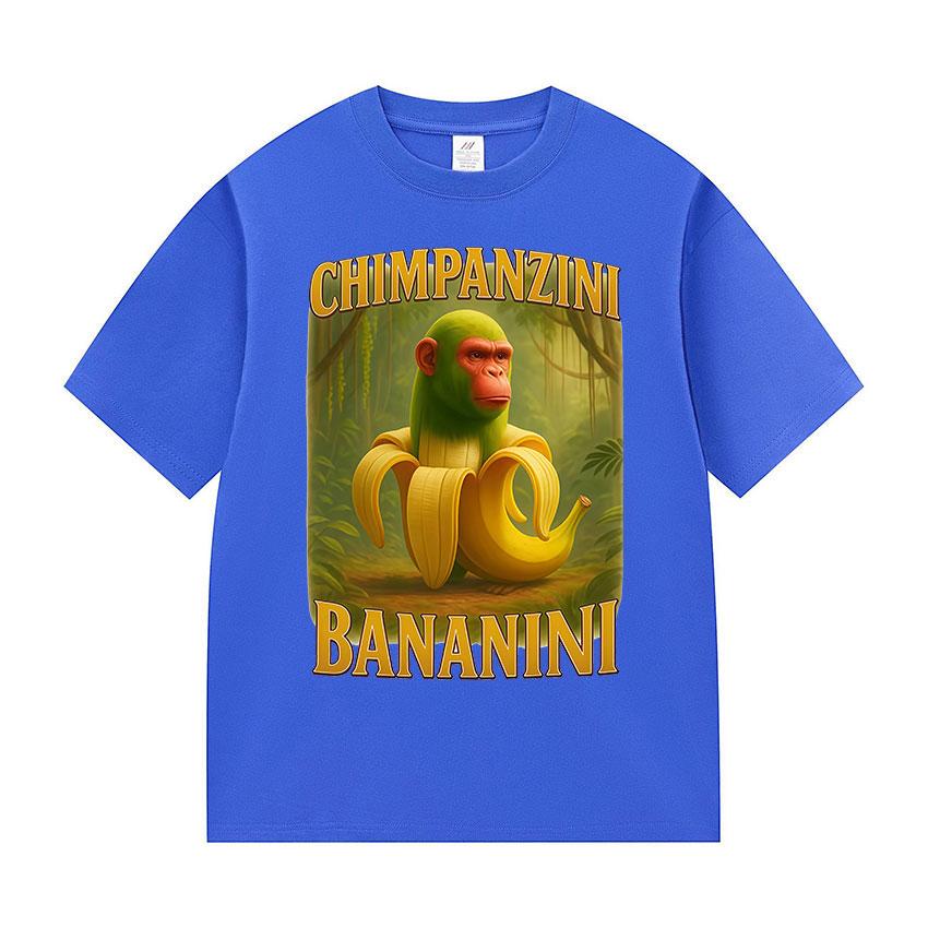 Chimpanzini Bananini Funny Banana Monkey Meme Print T-shirts Women Clothing Fashion Cotton T-shirt Unisex Summer O-Neck T-shirts
