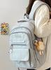 Schoolbag high-value simple casual couple travel backpack large capacity junior high school students multi-compartment backpack men