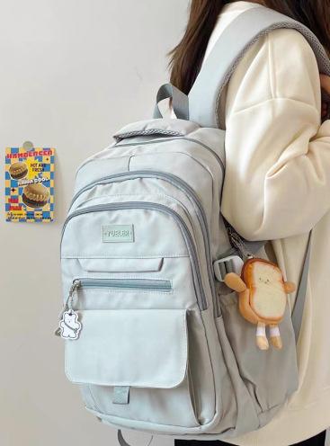 Schoolbag high-value simple casual couple travel backpack large capacity junior high school students multi-compartment backpack men