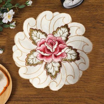 Blumenmuster Untersetzer Runde Deckchen Kaffeetisch Tassenunterlage Tischdekoration
