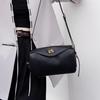 2026 New High-quality Leather Lock-up Boston Pillow Bag Large-capacity Simple Commuting One-shoulder Cross-section Female