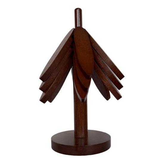 3/4/5Pcs Placemat Christmas Tree Design Bamboo Table Cushion Coaster Set High Temperature Resistant Insulation Mat