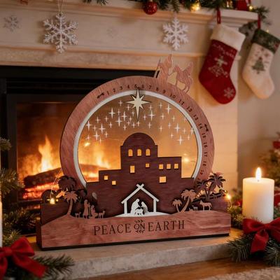 Weihnachten Ostern Tischdeko Desktop Ornament Kunsthandwerk Holzschild für Indoor Bauernhaus