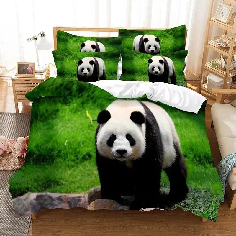 Luxury New 3D Print Panda Comfortable Duvet Quilt Cover Pillowcase Bedding Set Children Bedroom Decoration Home Textile