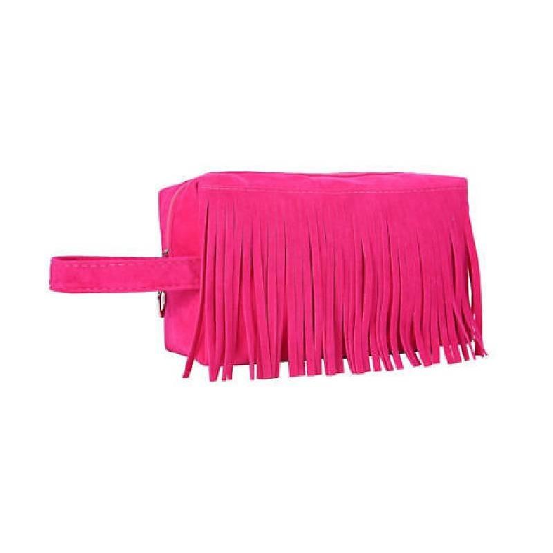 Chic American Bohemian Tassel Bag Faux Suede Vintage Saddle Bag Stylish Shoulder Crossbody