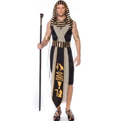 Mehrteiliges Set Cosplay Ägyptischer Pharao Karneval Kostüm Herrenkostüm König Bühne Halloween Performance Bühne Retro Elegant