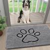 Olanly Dog Door Mat For Muddy Paws Quick Dry Chenille Mud Mat For Dogs Absorbent Dirt Trapper Non-Slip INdoor Door Mat For Floor