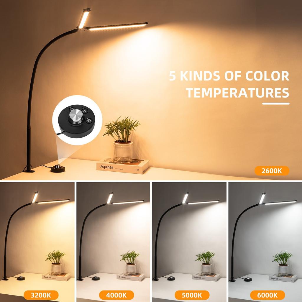 Study Eye Protection Desk Lamp Double-headed Clip Lamp Led Desktop Desk Lamp Dormitory Eye Protection Study Lamp Computer Screen Lamp