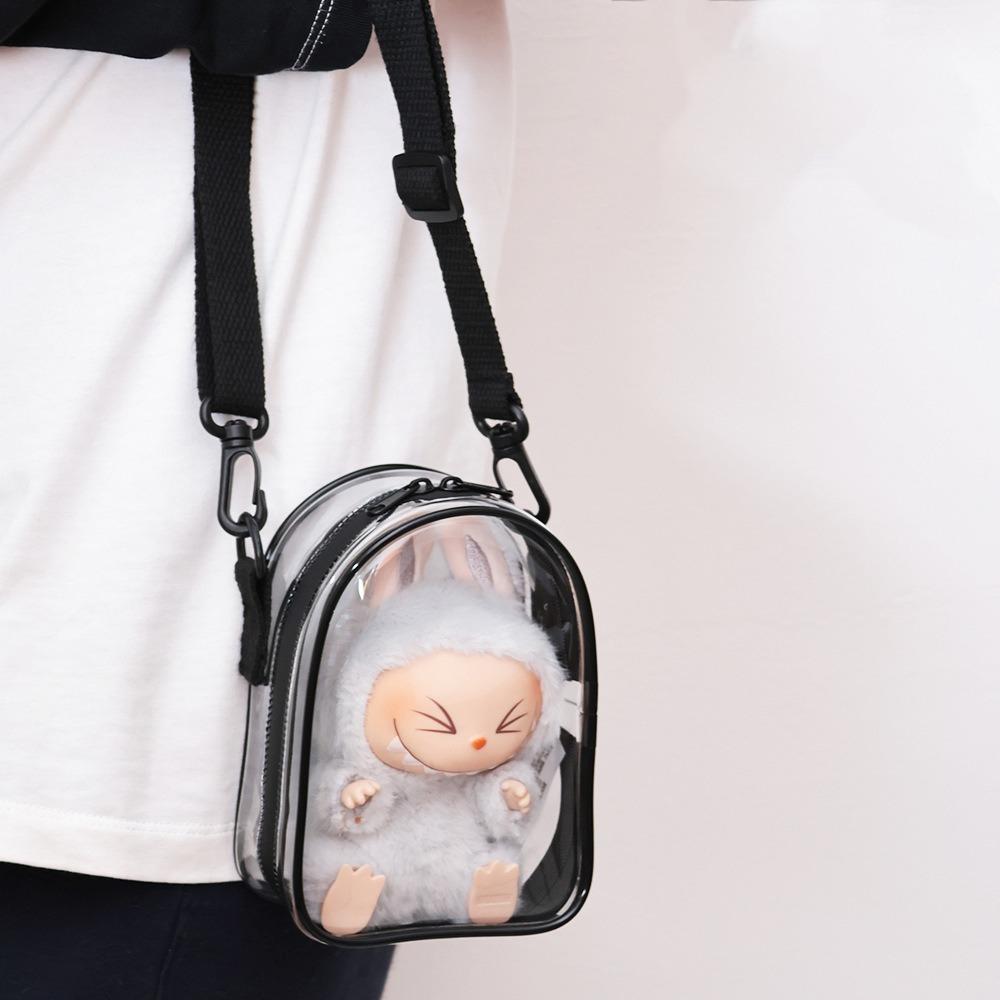 

Прозора сумка для зберігання ляльки Лабубу, що сидить, Прозора вулична сумка для ляльки, Організатор для ювелірних виробів Black Without Balls