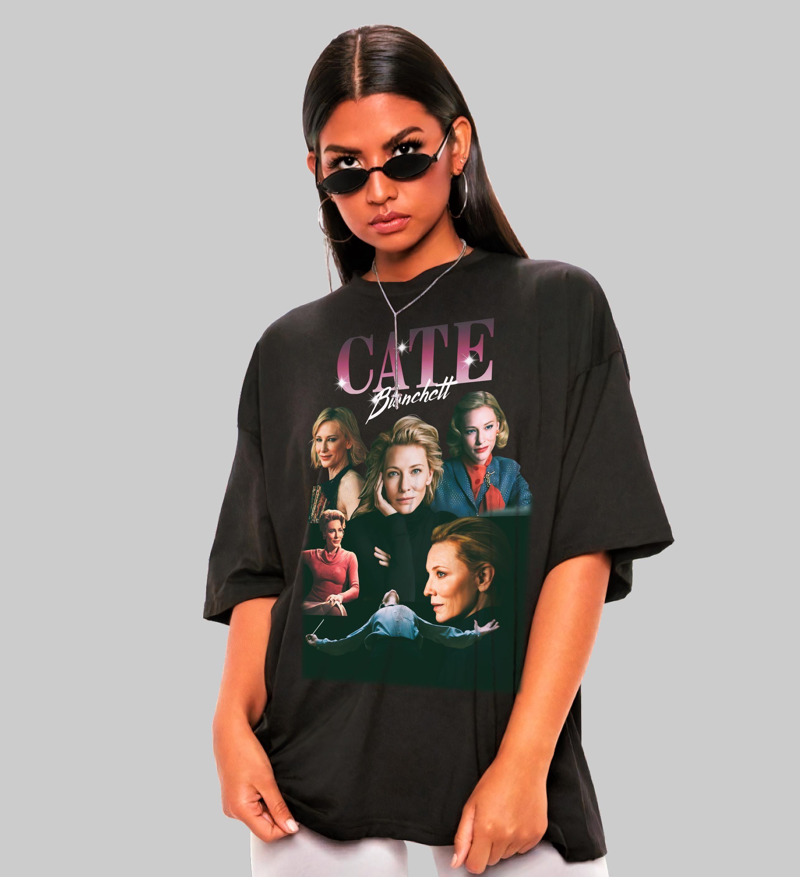 

Retro Cate Blanchett Graphic Tee Unisex Cotton Blend Sweatshirt Summer Unisex s and Women s Loose and Breathable T-shirt Top S