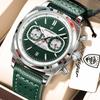 Original Fashion Men Clock Luminous Waterproof Chronograph Date Watch for Man Luxury Leather Quartz Watches Reloj