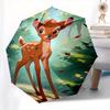 1pc Bambi,Forest Automatic Folding Umbrella: Compact 8-Bone Design Cartoon Outdoor Travel Companion, Business Umbrella, Christmas Valentine'