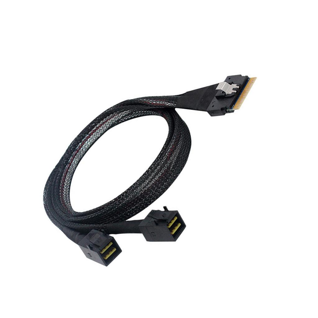 SFF-8654 8i to Dual SFF-8643 Data Cable Support SLIM SAS4.0 Fast Speed for Server Storage Connection