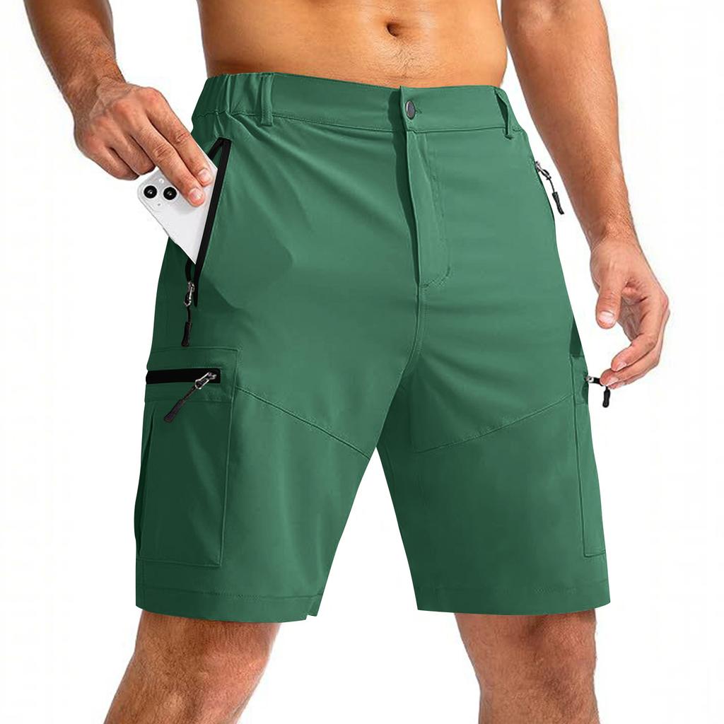 Herrgolfshorts med flera fickor, Elastisk midja, Casual klänningsshorts för sommaren