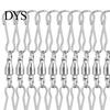 Hanging Hooks 12Pcs Spinning Clips Dual-Clip Versatile Stainless Steel Plants Pots Swivel for Windsock Dream Catcher