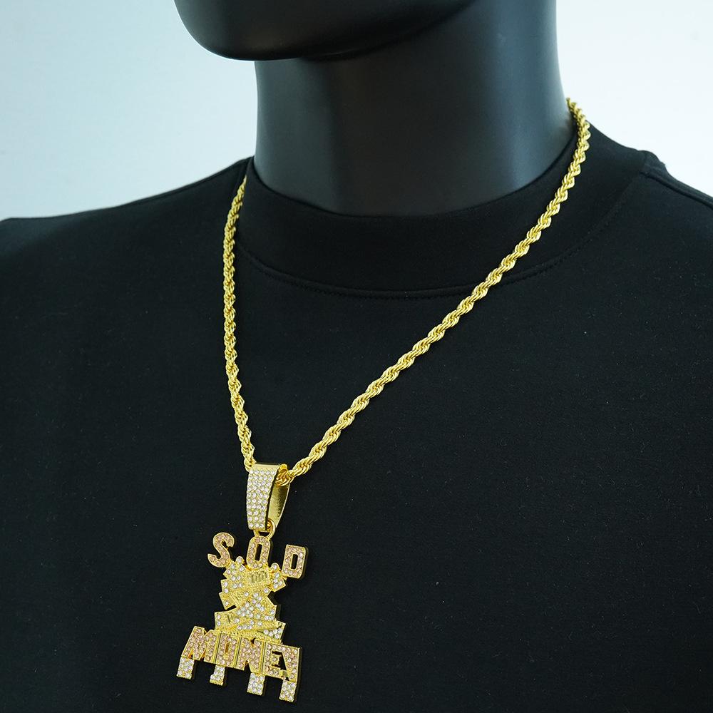 Cross-border hot-selling exaggerated cool pendant punk hip-hop men's necklace Cuban chain accessories