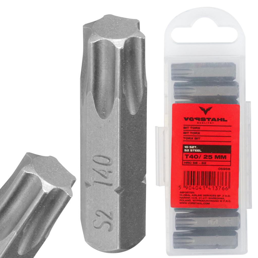 TORX BIT Set 6 Pcs Screwdriver Bit > T40 X 25mm < Vorstahl