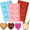3 Pack Heart Shaped Silicone Molds Nonstick Heart Chocolate Muffin Molds for Valentine's Day Candy, Brownies, Tartlets, Soaps, Pudding, Dessert Baking