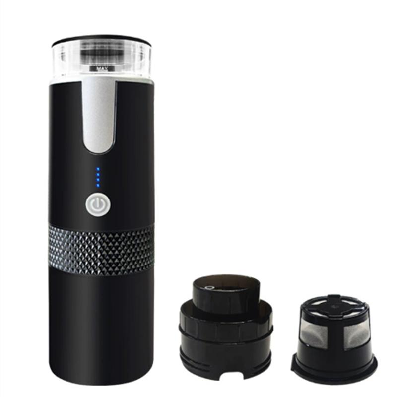 WORTHOWN-Coffeemaker Type C Rechargeable Portable Coffee Maker 2 In 1 Design 1200Mah Battery One Button For Hiking
