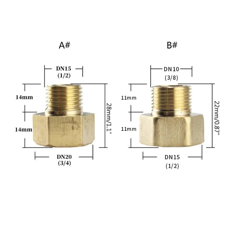 6pcs/set Versatile Brass Adapter Thread Hose Connector Hose Reducer Quick Fixing Heavy Duty for Water Supply Lines