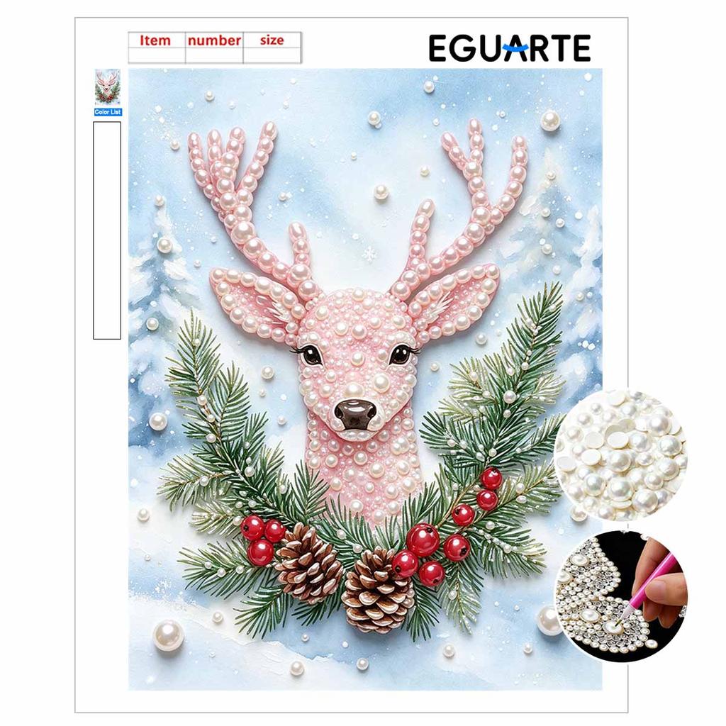 Christmas Reindeer Pearl Painting Kit Handmade DIY Home Decoration Painting